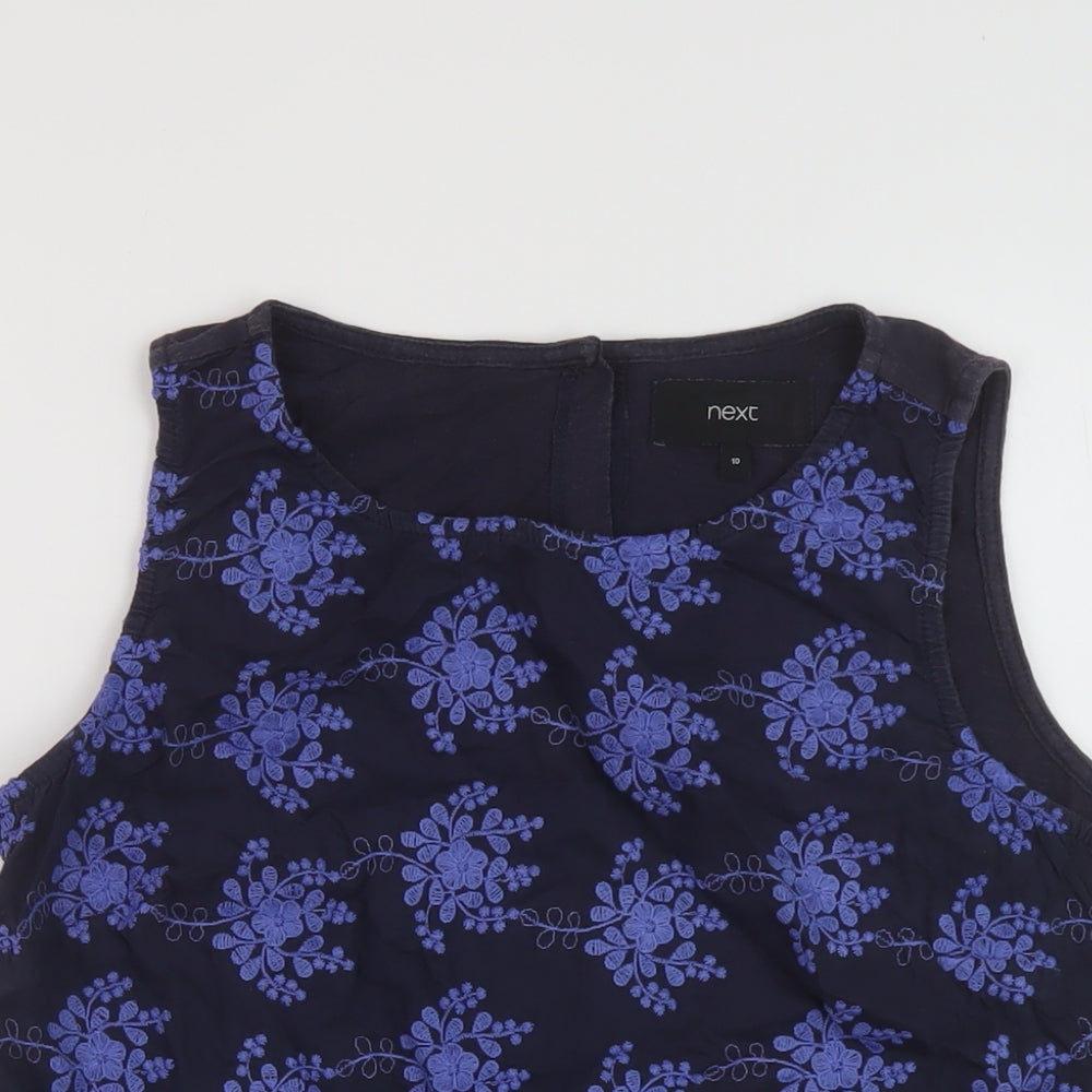 Womens UK Size 10 NEXT Blue Basic Tank