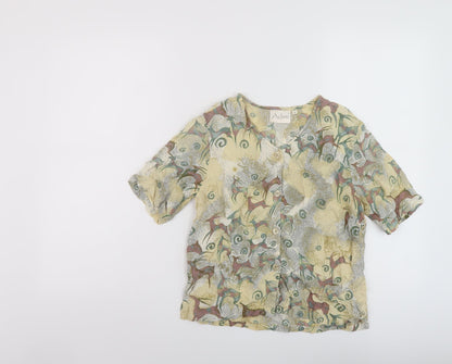 Womens UK Size S Adini Beige Basic T-Shirt
