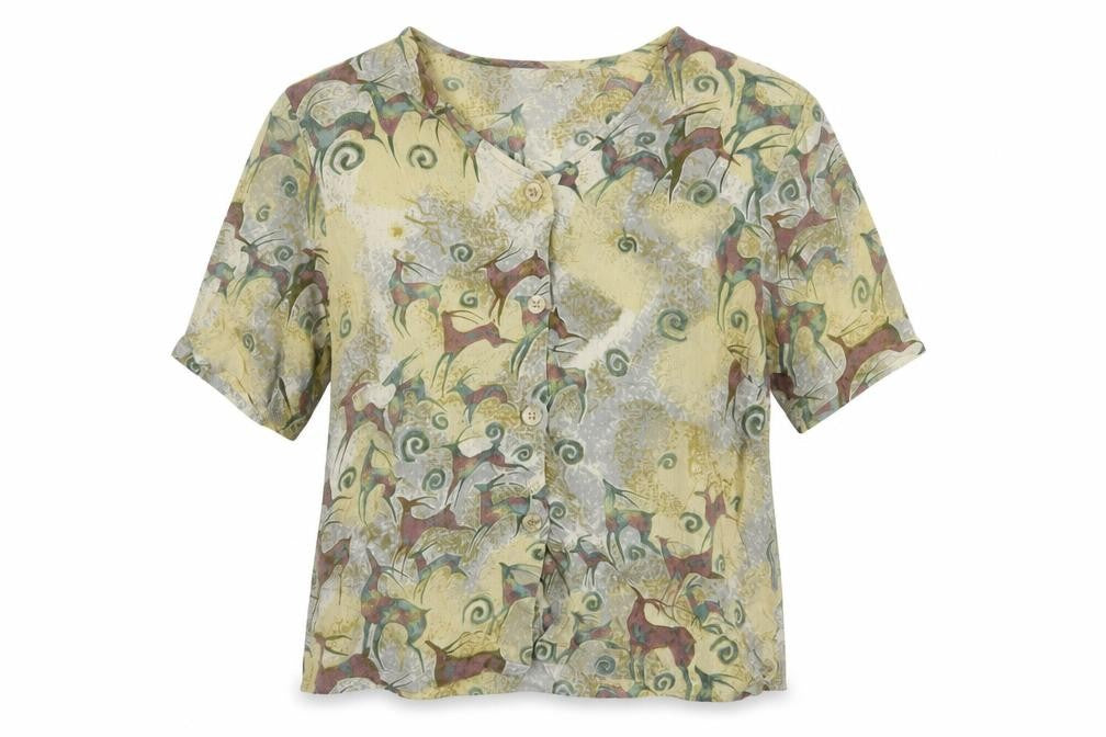 Womens UK Size S Adini Beige Basic T-Shirt