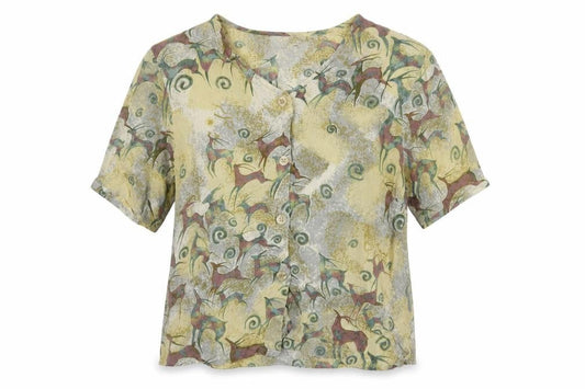 Womens UK Size S Adini Beige Basic T-Shirt