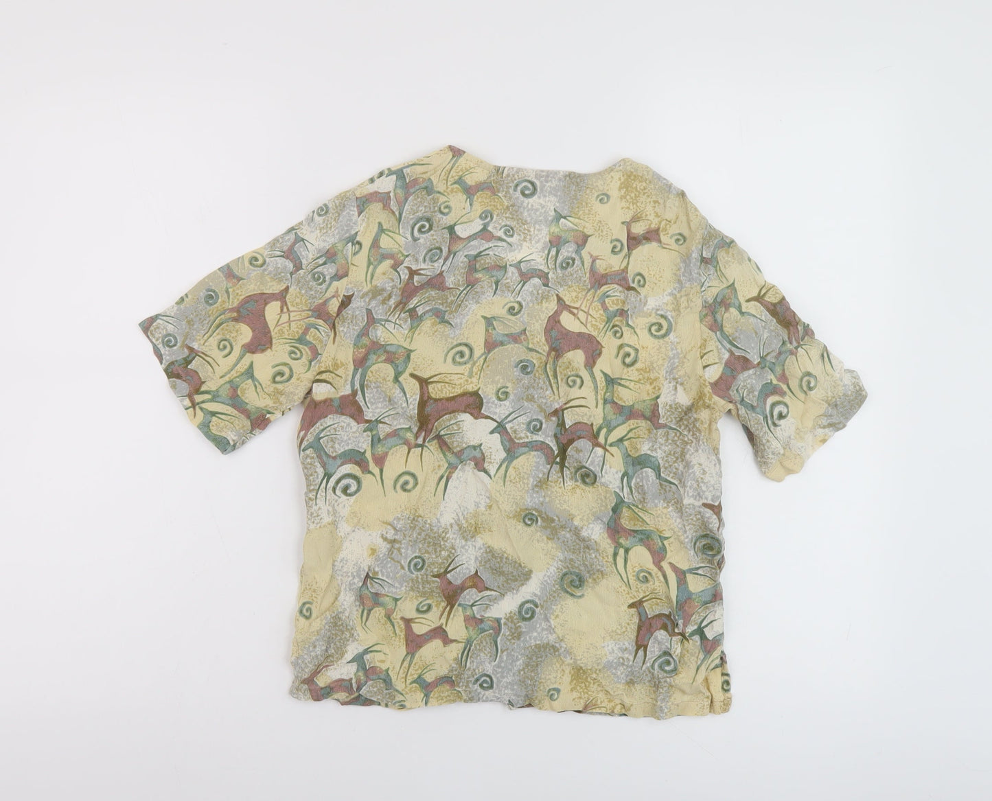 Womens UK Size S Adini Beige Basic T-Shirt