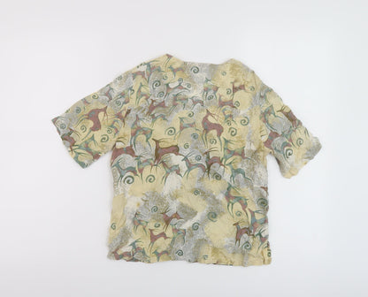 Womens UK Size S Adini Beige Basic T-Shirt