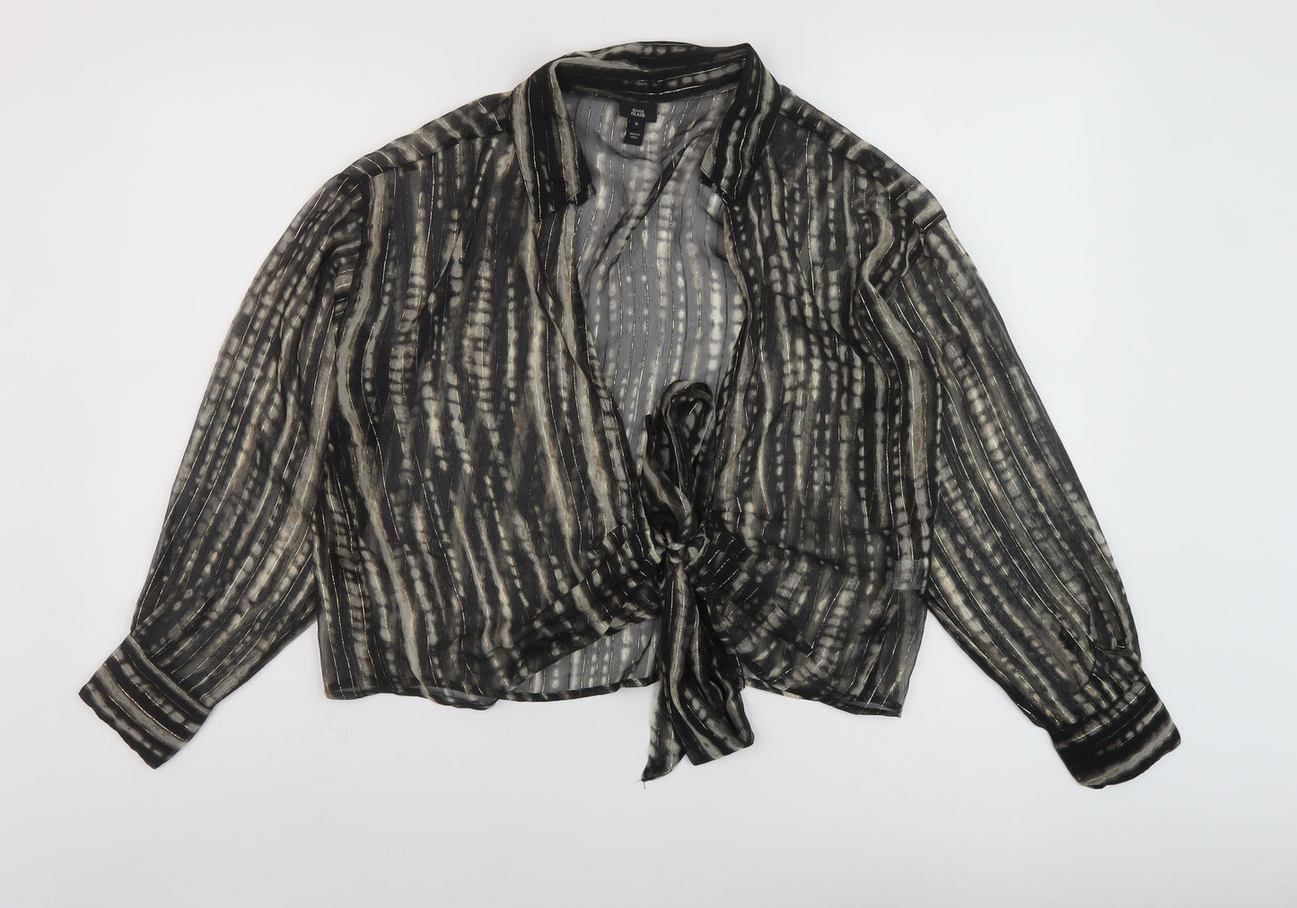 Womens UK Size M River Island Black Basic Blouse