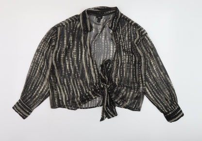 Womens UK Size M River Island Black Basic Blouse