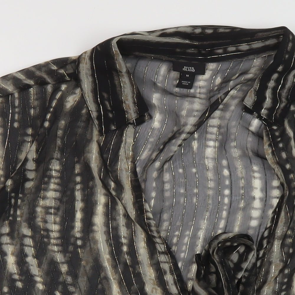 Womens UK Size M River Island Black Basic Blouse