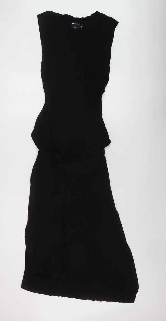 ASOS Womens Black Viscose A-Line Size 12 Round Neck Pullover