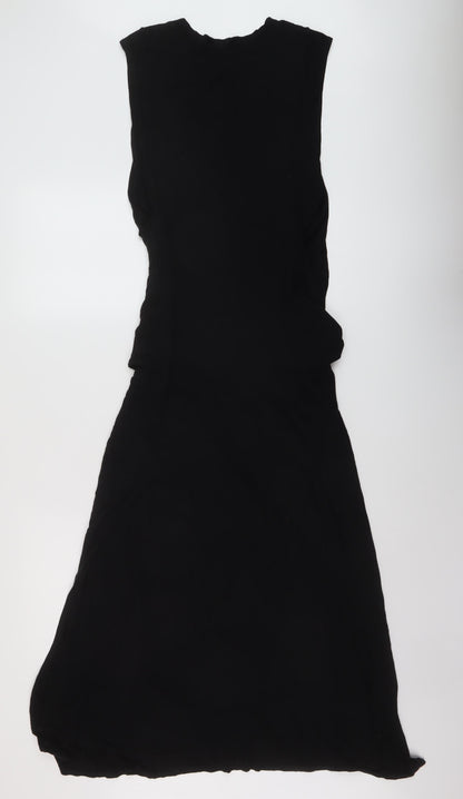 ASOS Womens Black Viscose A-Line Size 12 Round Neck Pullover