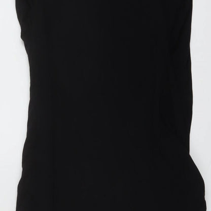 ASOS Womens Black Viscose A-Line Size 12 Round Neck Pullover