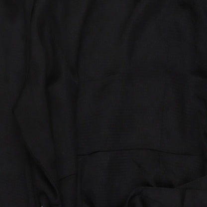 VERO MODA Womens Black Polyester Wrap Dress Size 22 V-Neck Tie