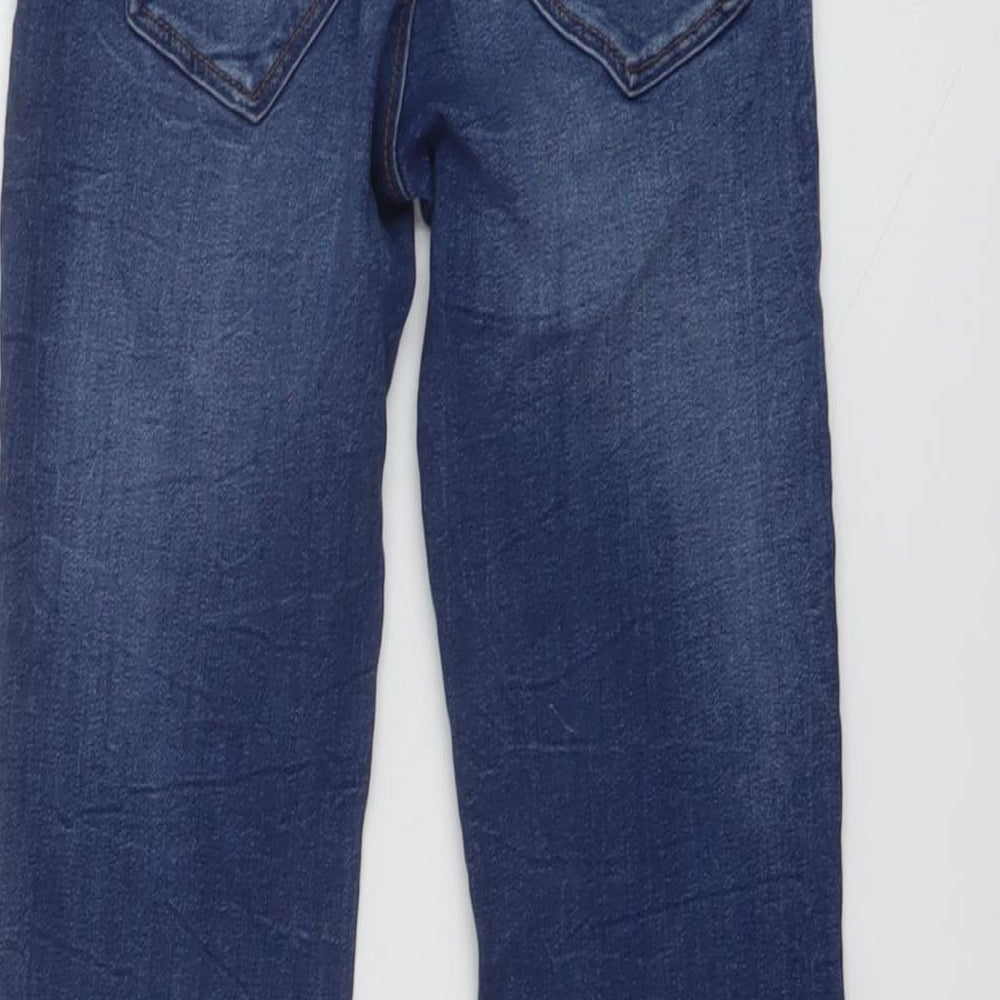 Zara Womens Blue Cotton Skinny Jeans Size 6 L26 in Regular Button