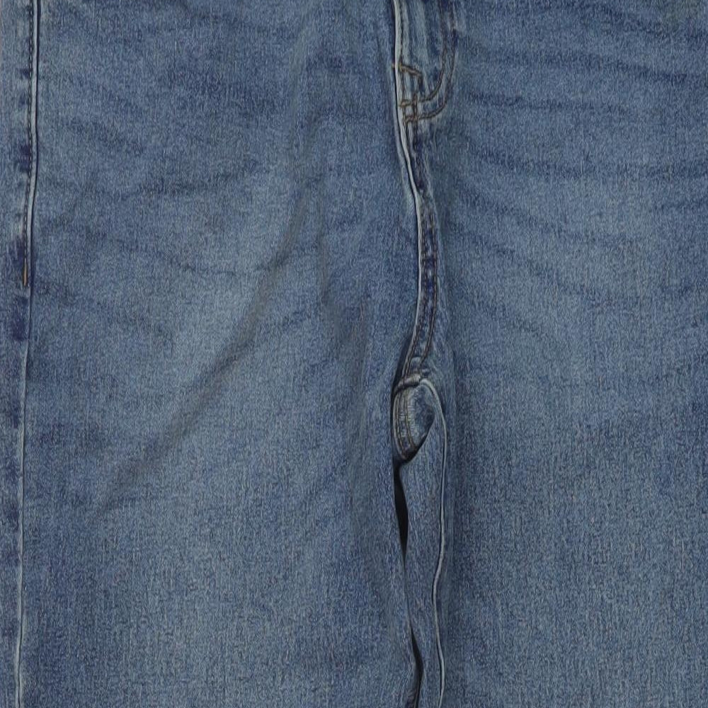 Easy Mens Blue Cotton Straight Jeans Size 34 in L29 in Slim Button