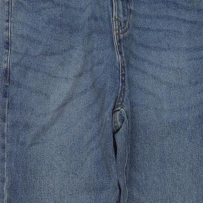 Easy Mens Blue Cotton Straight Jeans Size 34 in L29 in Slim Button