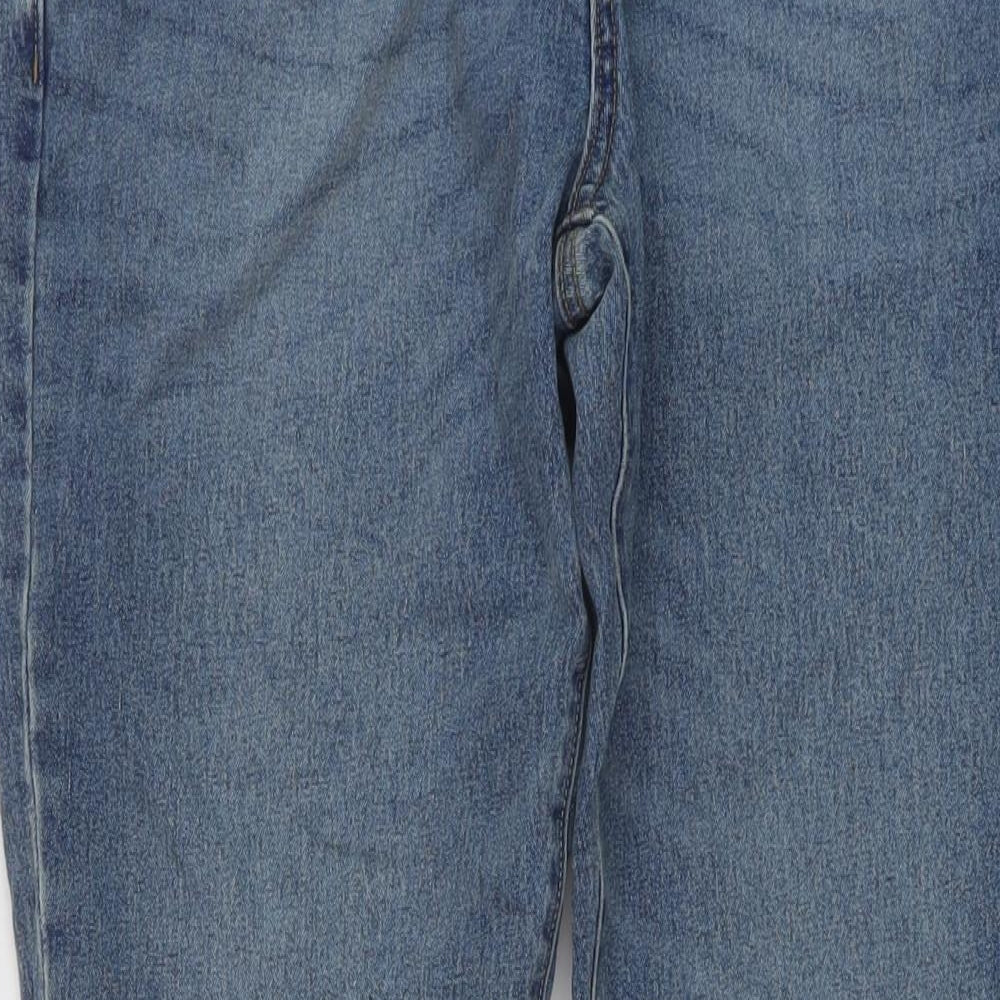 Easy Mens Blue Cotton Straight Jeans Size 34 in L29 in Slim Button