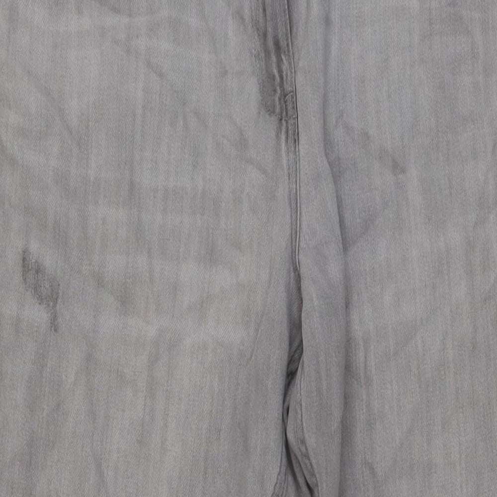 NEXT Womens Grey Cotton Straight Jeans Size 16 L27 in Regular Button
