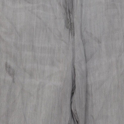 NEXT Womens Grey Cotton Straight Jeans Size 16 L27 in Regular Button