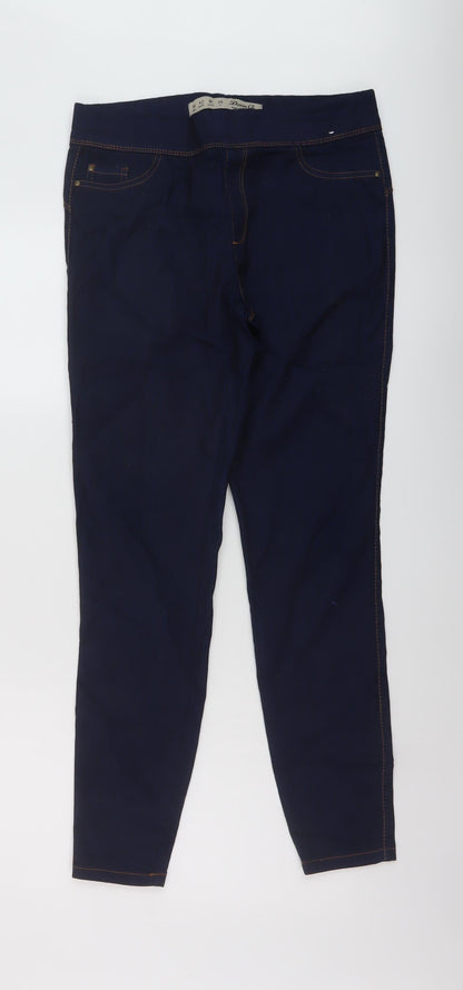 Denim & Co. Womens Blue Cotton Jegging Jeans Size 14 L28 in Regular
