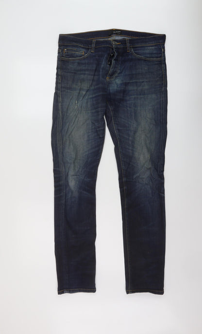 Mens UK Size 31 in The Kooples Regular Fit Straight Blue Jeans