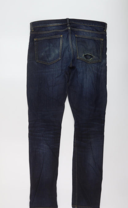 Mens UK Size 31 in The Kooples Regular Fit Straight Blue Jeans