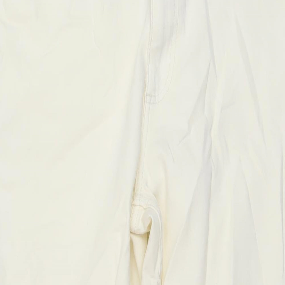 365 Denim Womens Ivory Cotton Straight Jeans Size 14 L28 in Regular Button