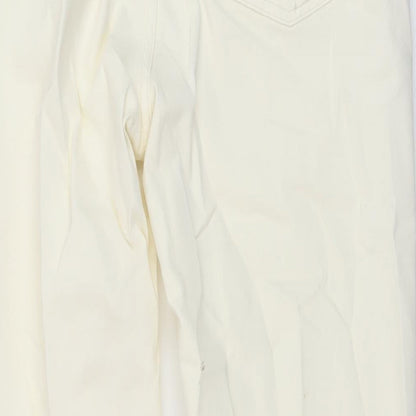 365 Denim Womens Ivory Cotton Straight Jeans Size 14 L28 in Regular Button