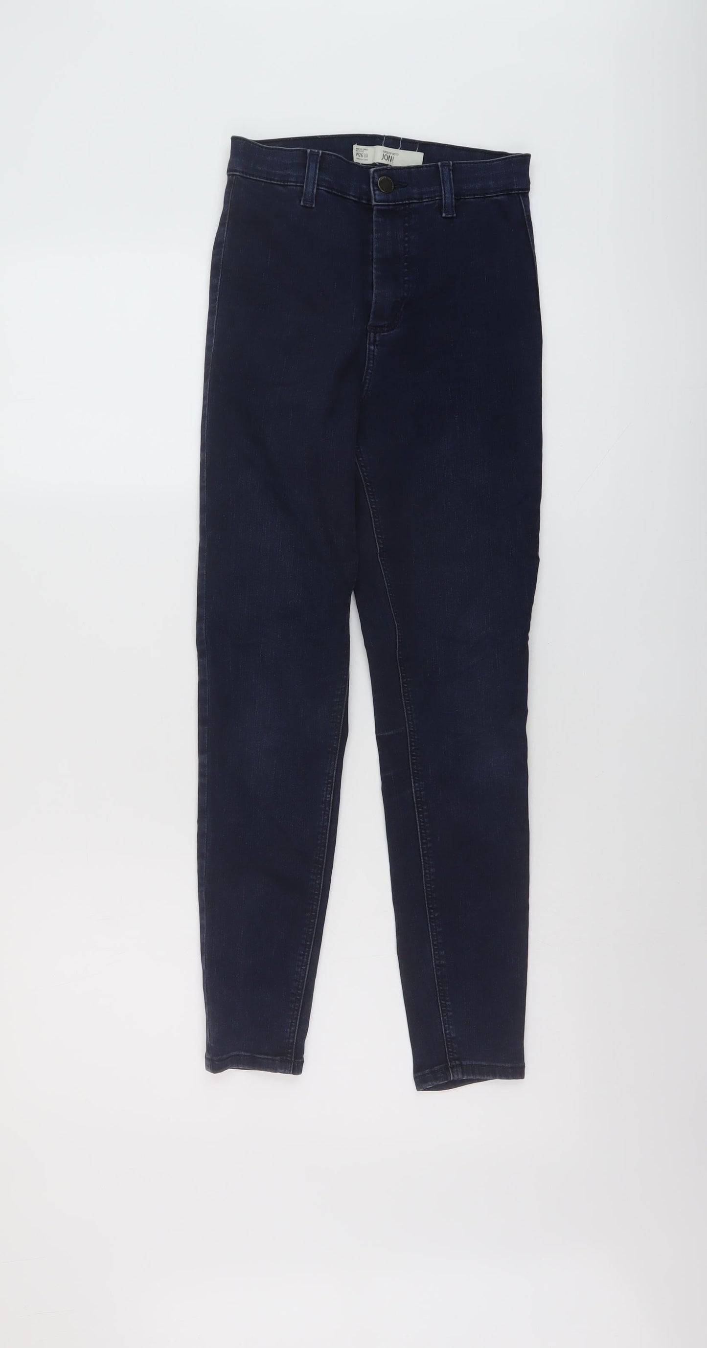 Topshop Womens Blue Cotton Skinny Jeans Size 26 in L26 in Regular Button