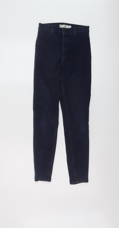 Topshop Womens Blue Cotton Skinny Jeans Size 26 in L26 in Regular Button