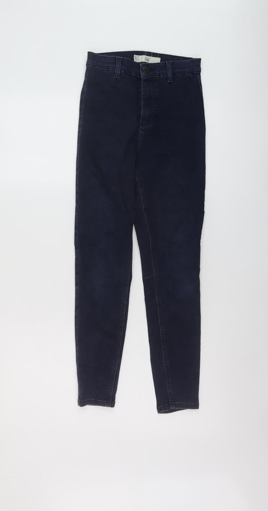 Topshop Womens Blue Cotton Skinny Jeans Size 26 in L26 in Regular Button