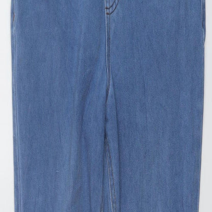F&F Womens Blue Cotton Jegging Jeans Size 8 L28 in Regular Button