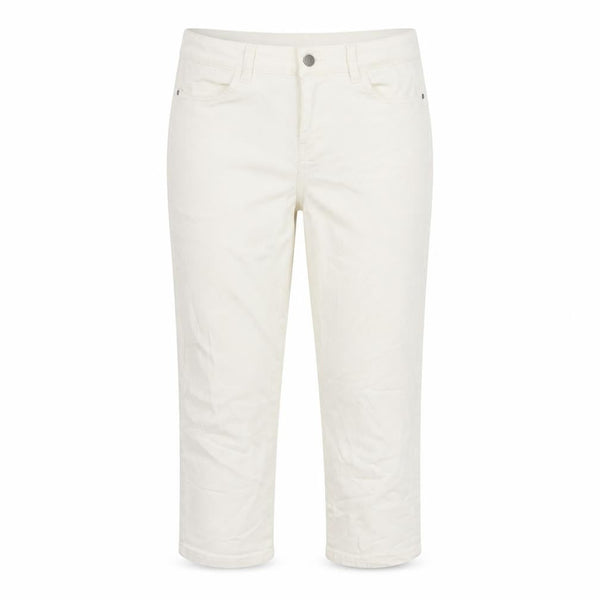 CREW Womens White Cotton Capri Jeans Size 14 L22 in Regular Button