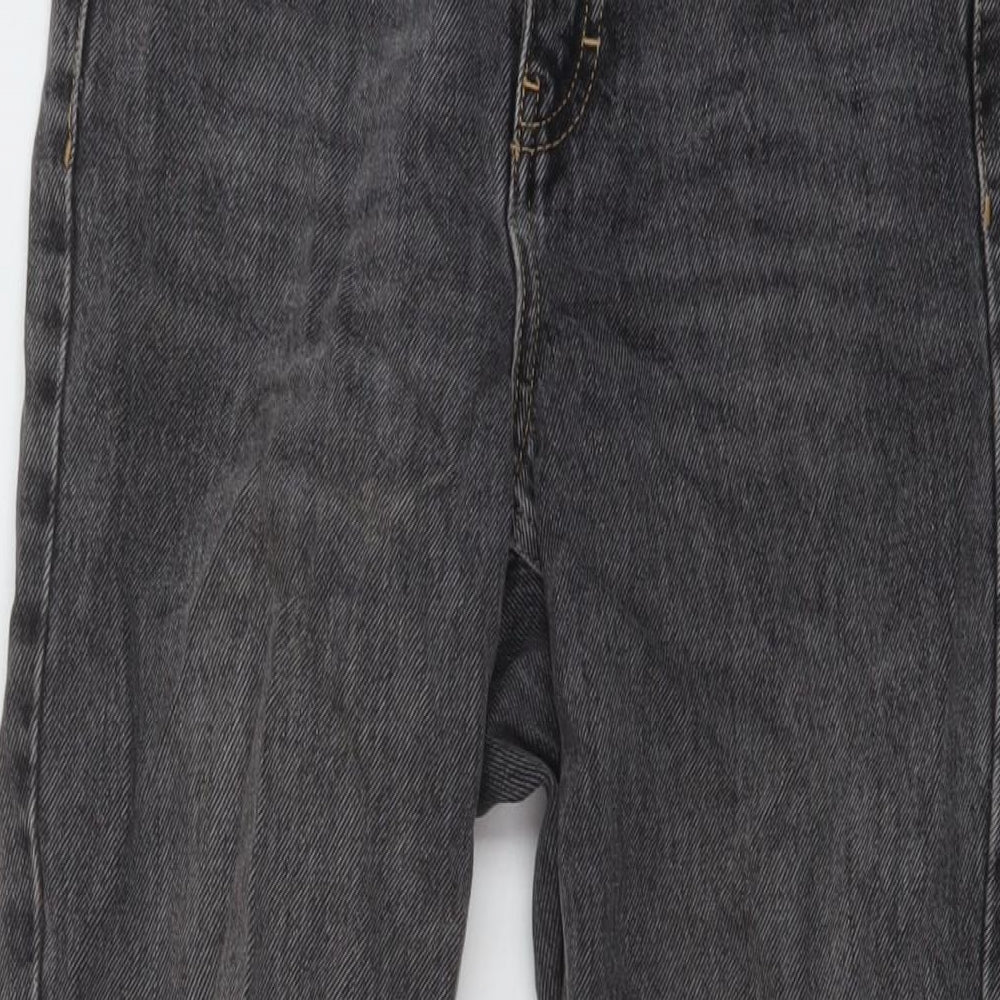 Topshop Womens Grey Cotton Mom Jeans Size 25 in L27 in Regular Button