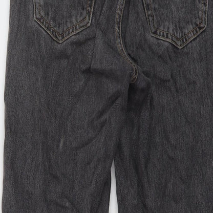 Topshop Womens Grey Cotton Mom Jeans Size 25 in L27 in Regular Button