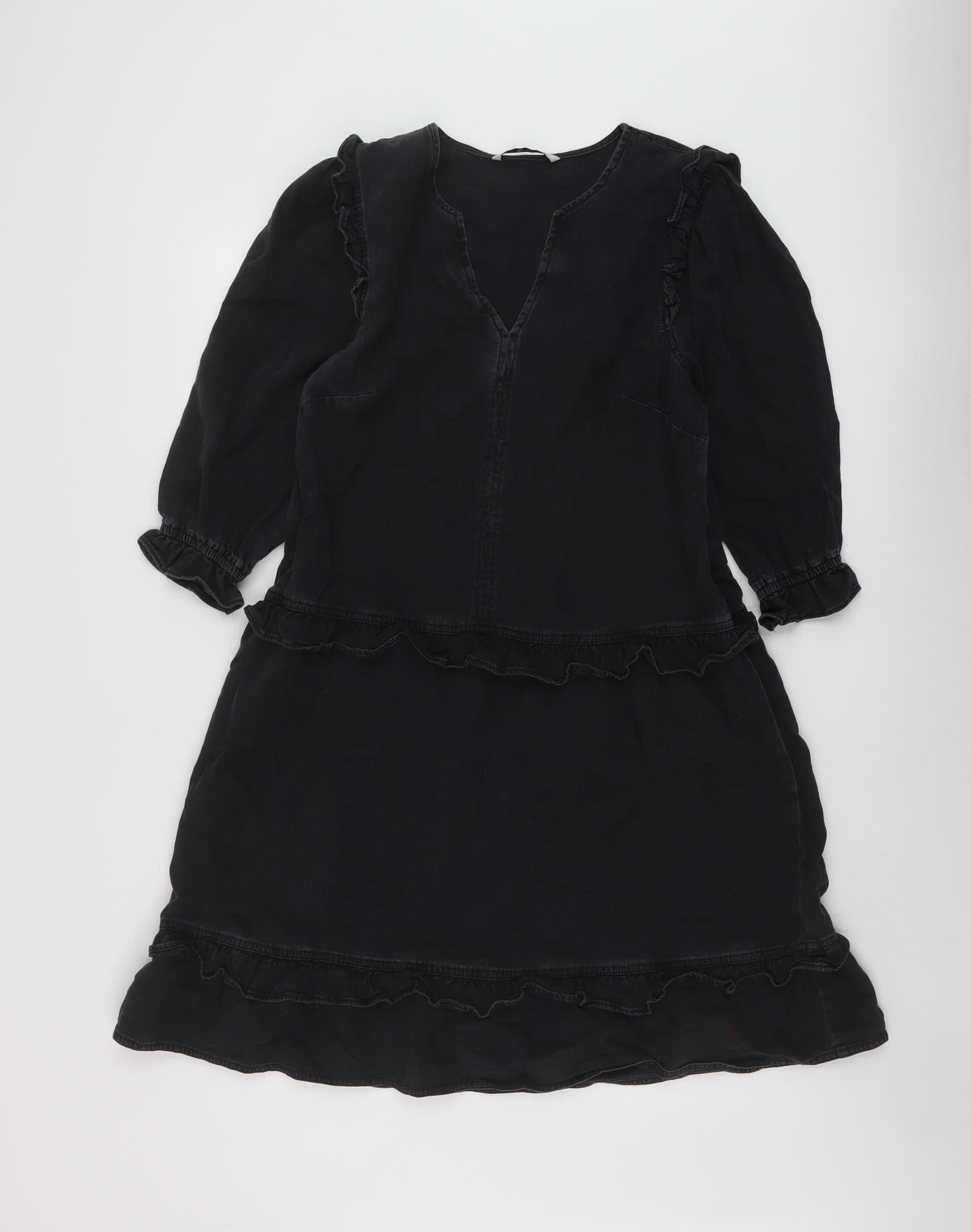 TU Womens Grey Cotton A-Line Size 12 V-Neck Pullover