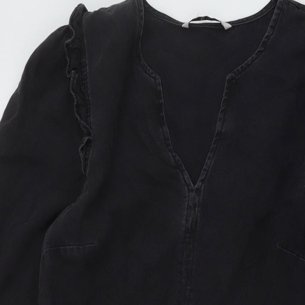 TU Womens Grey Cotton A-Line Size 12 V-Neck Pullover