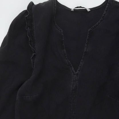 TU Womens Grey Cotton A-Line Size 12 V-Neck Pullover