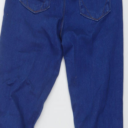 River Island Girls Blue Cotton Skinny Jeans Size 10 Years Regular Button