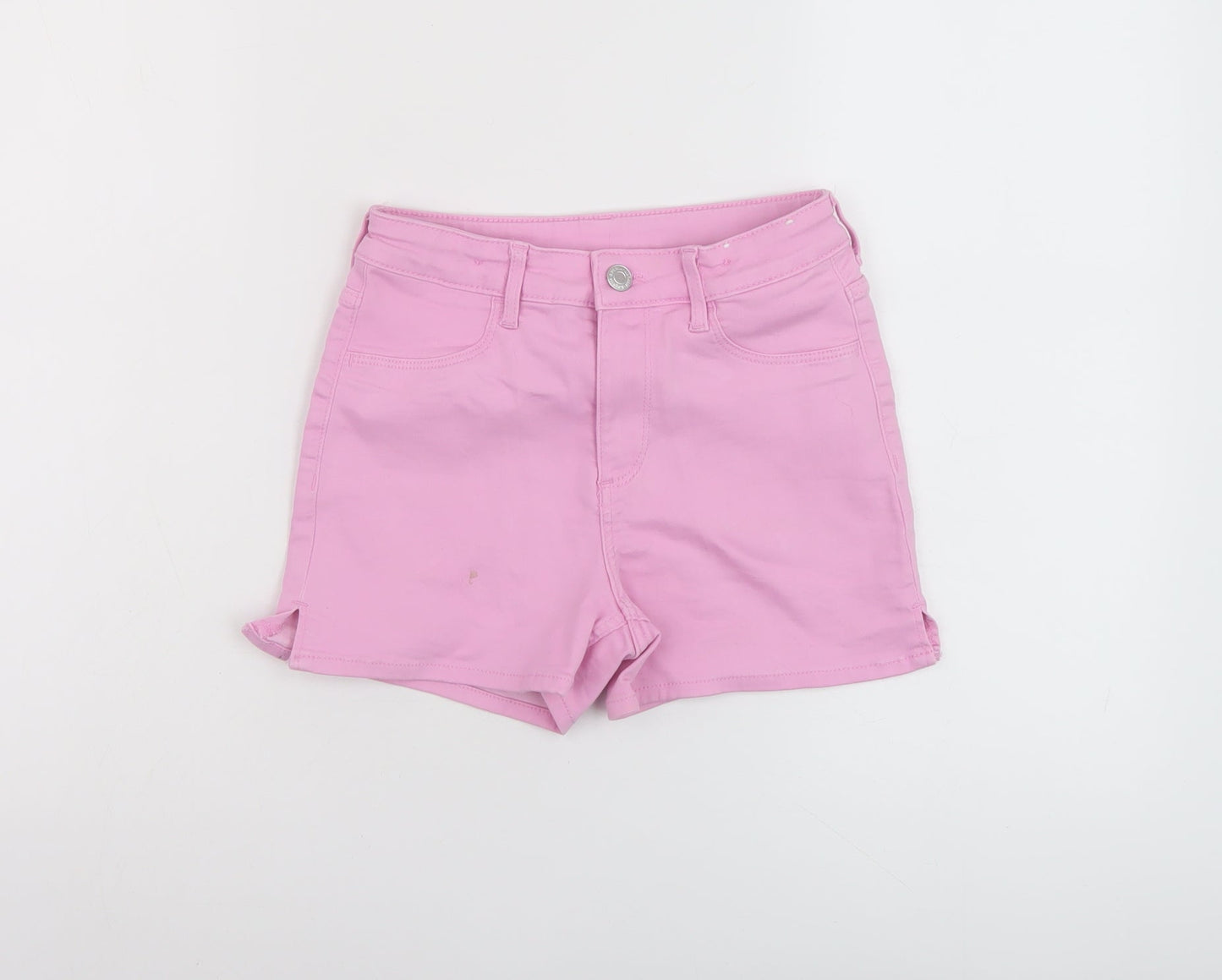 H&M Girls Purple Cotton Mom Shorts Size 10-11 Years Regular Zip