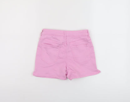 H&M Girls Purple Cotton Mom Shorts Size 10-11 Years Regular Zip