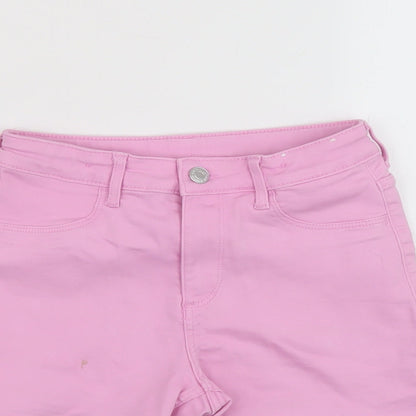 H&M Girls Purple Cotton Mom Shorts Size 10-11 Years Regular Zip