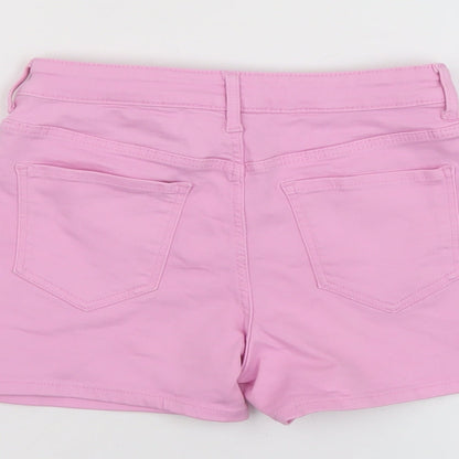 H&M Girls Purple Cotton Mom Shorts Size 10-11 Years Regular Zip