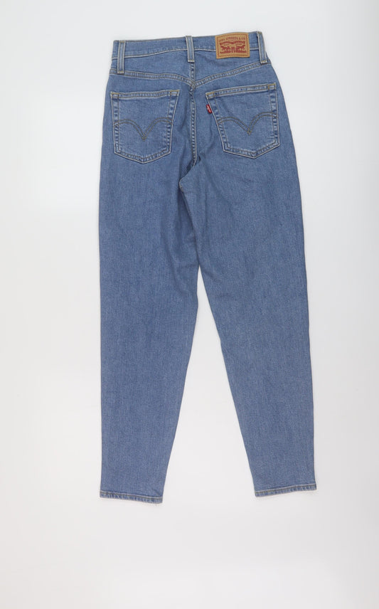 Levi's Womens Blue Cotton Mom Jeans Size 24 L27 in Regular Button