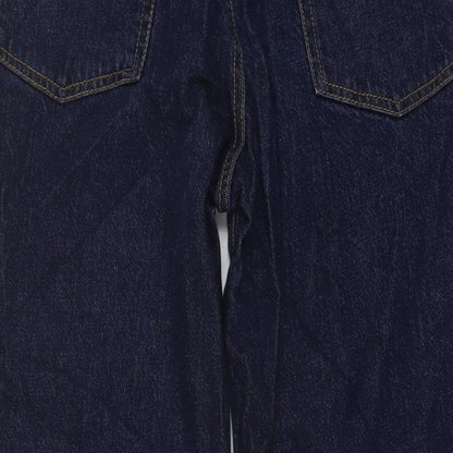 John Lewis Mens Blue Cotton Straight Jeans Size 30 in L32 in Regular Button