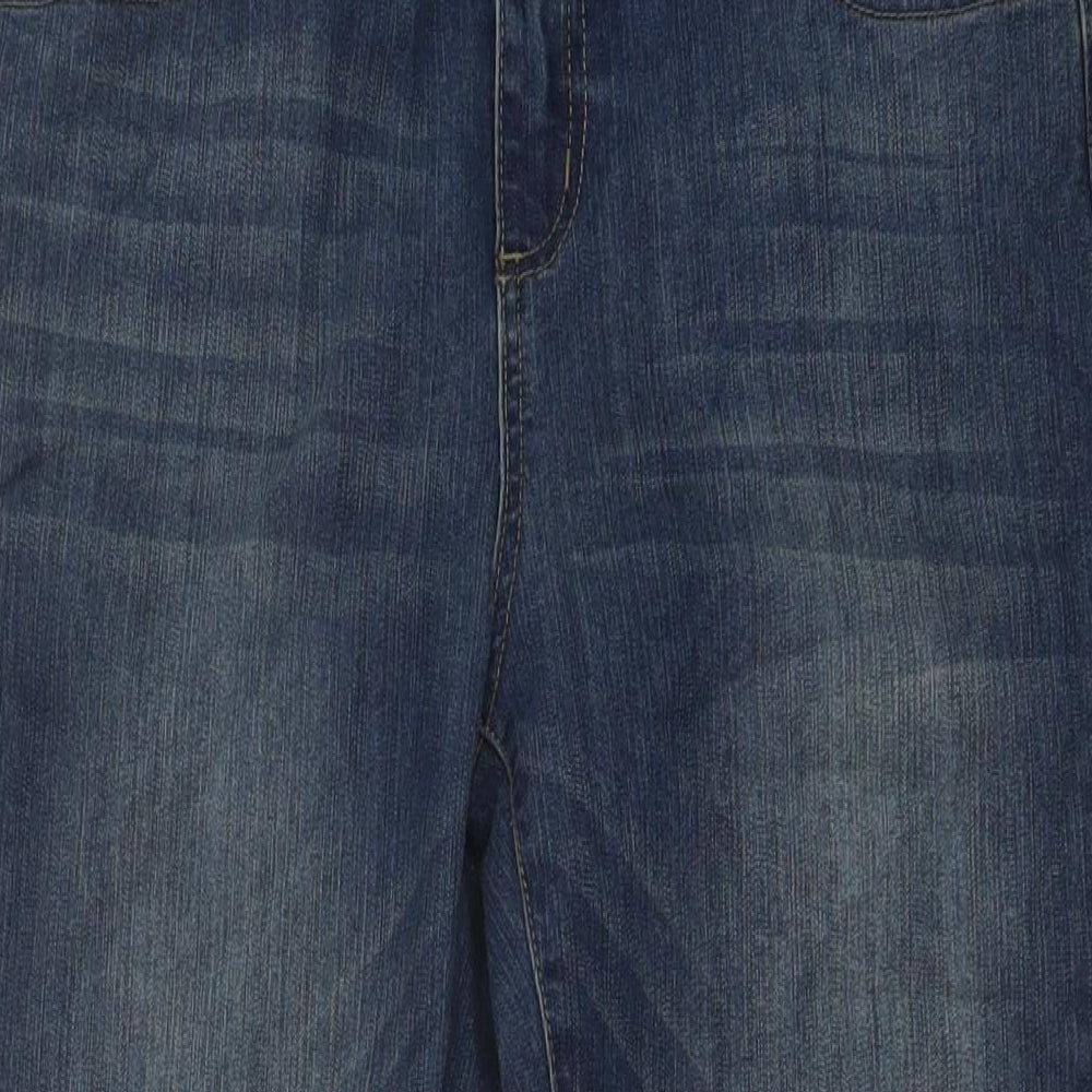 TU Womens Blue Cotton Skinny Jeans Size 14 L28 in Regular Button