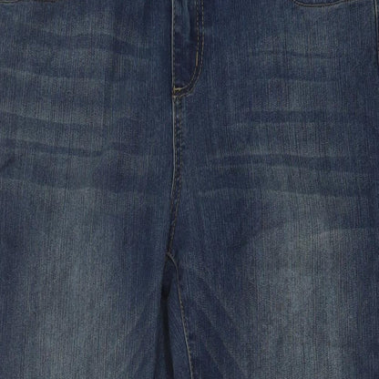 TU Womens Blue Cotton Skinny Jeans Size 14 L28 in Regular Button