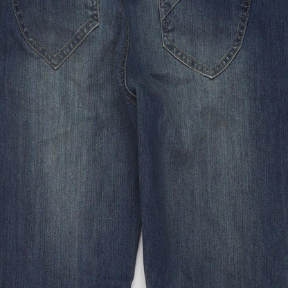 TU Womens Blue Cotton Skinny Jeans Size 14 L28 in Regular Button