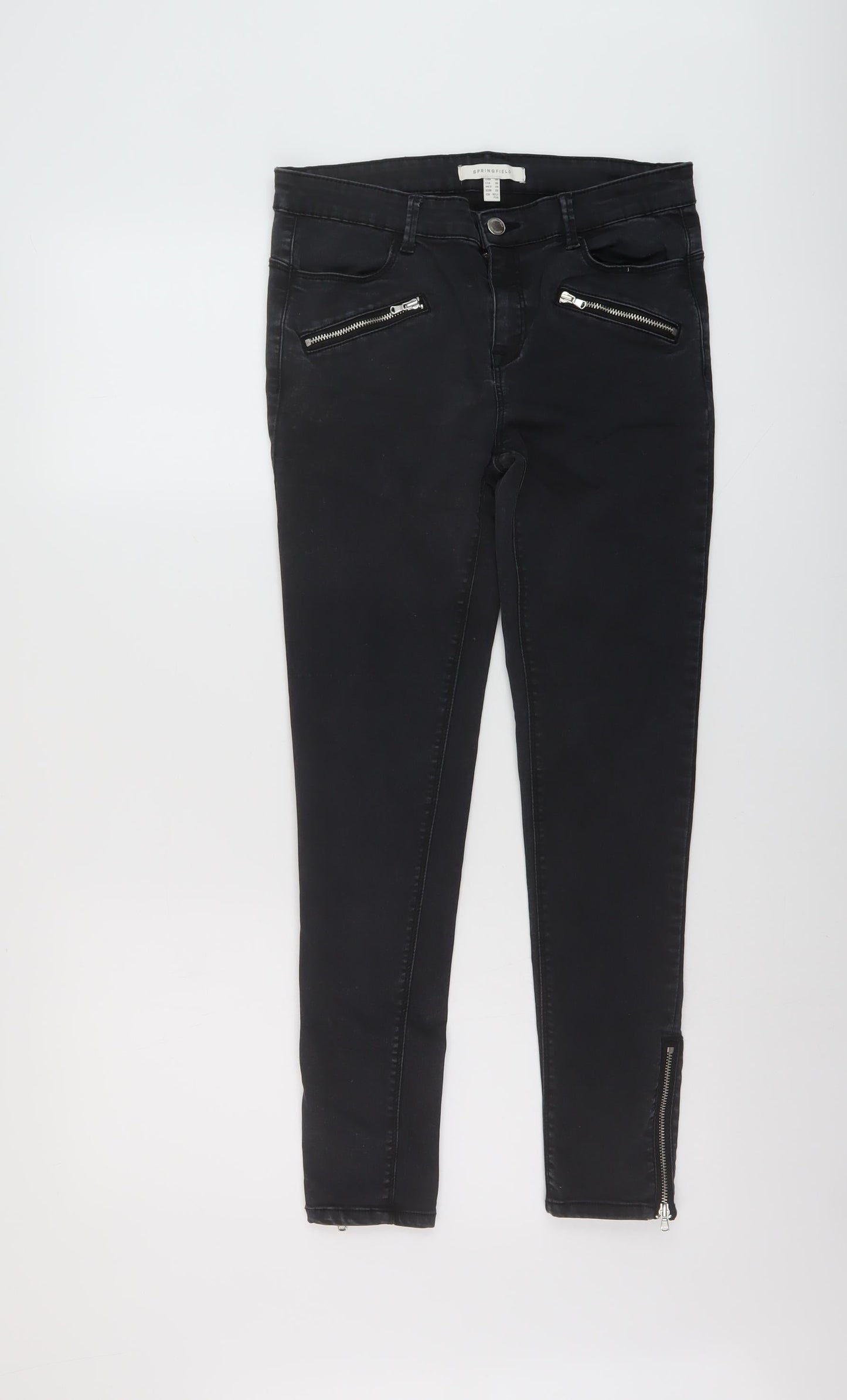 Womens UK Size 10 Springfield Regular Fit Skinny Grey Jeans