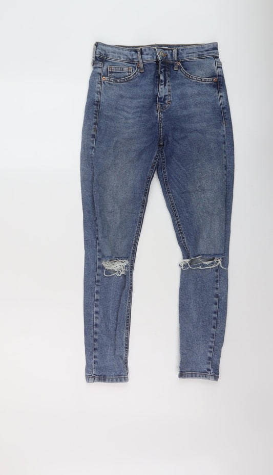 Topshop Womens Blue Cotton Skinny Jeans Size 26 in L24 in Regular Button