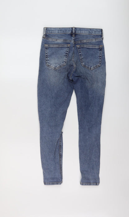 Topshop Womens Blue Cotton Skinny Jeans Size 26 in L24 in Regular Button