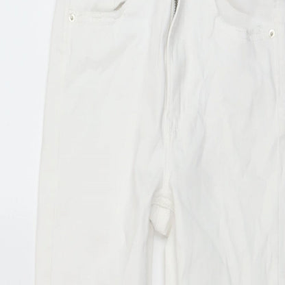 Stradivarius Womens White Cotton Skinny Jeans Size 8 L27 in Regular Button