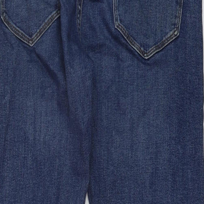 Marks and Spencer Mens Blue Cotton Straight Jeans Size 30 in L33 in Regular Button