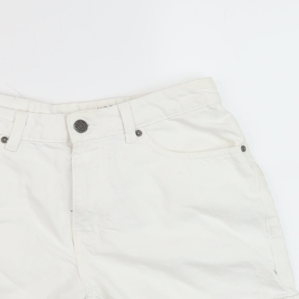 Noisy may Womens White Cotton Mom Shorts Size S L3 in Regular Button
